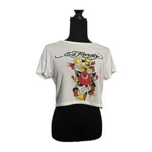 Ed Hardy graphic crop top